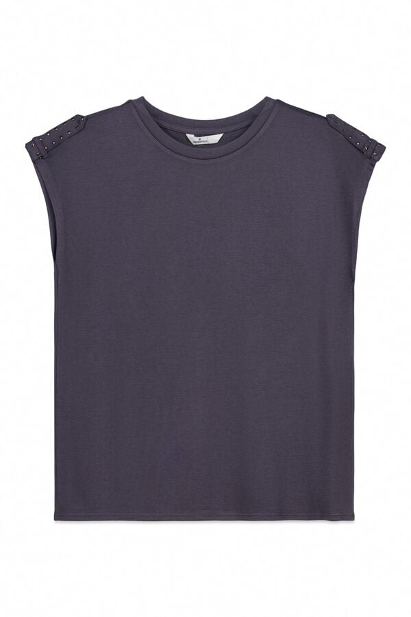 Springfield Basic studded T-shirt grey