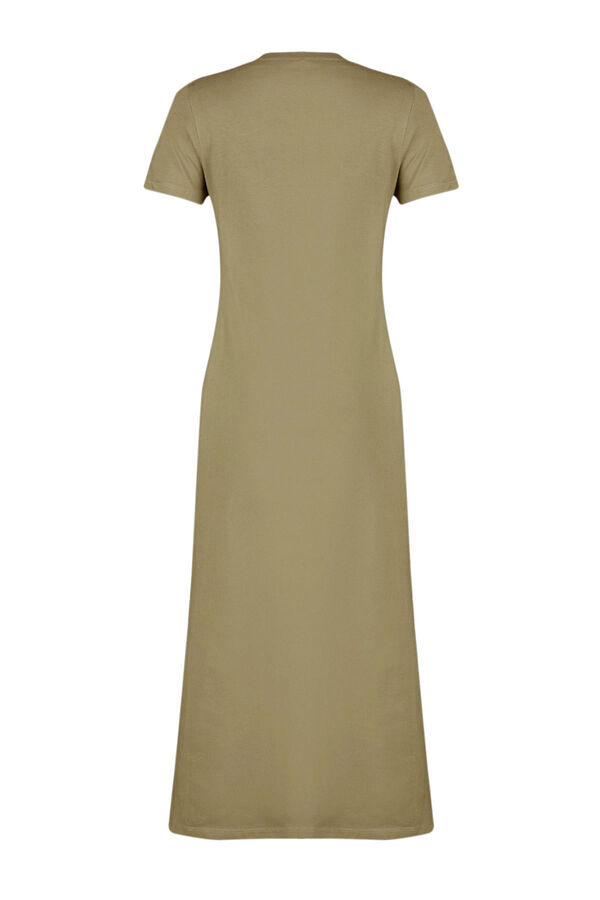 Trendyol Vestido midi de manga curta Caqui escuro