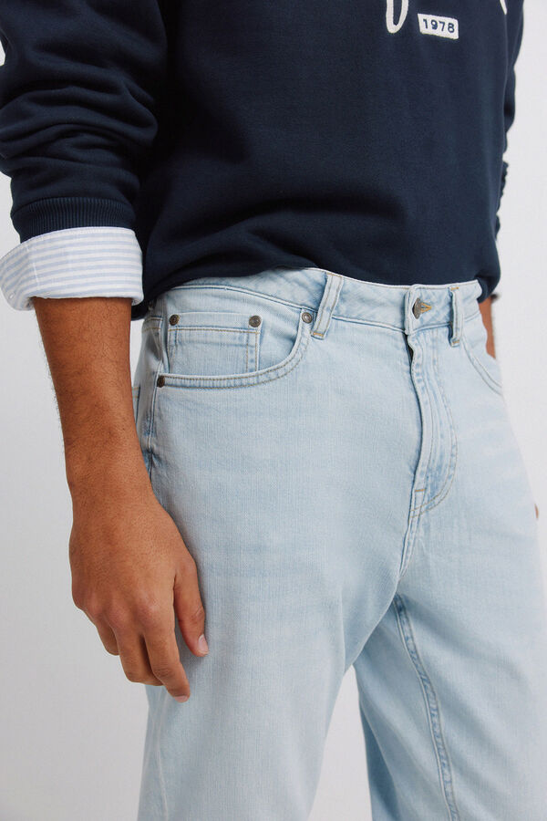 Springfield Jeans ultraleve lavagem clara slim fit azul