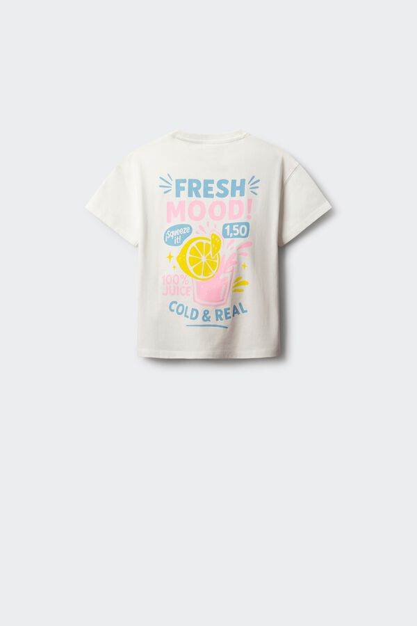 Springfield Kids T-shirt de manga curta limonada para menina bege