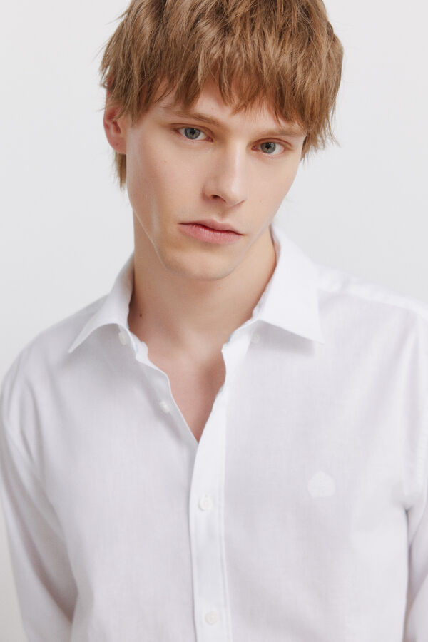 Springfield Camisa em linho branco