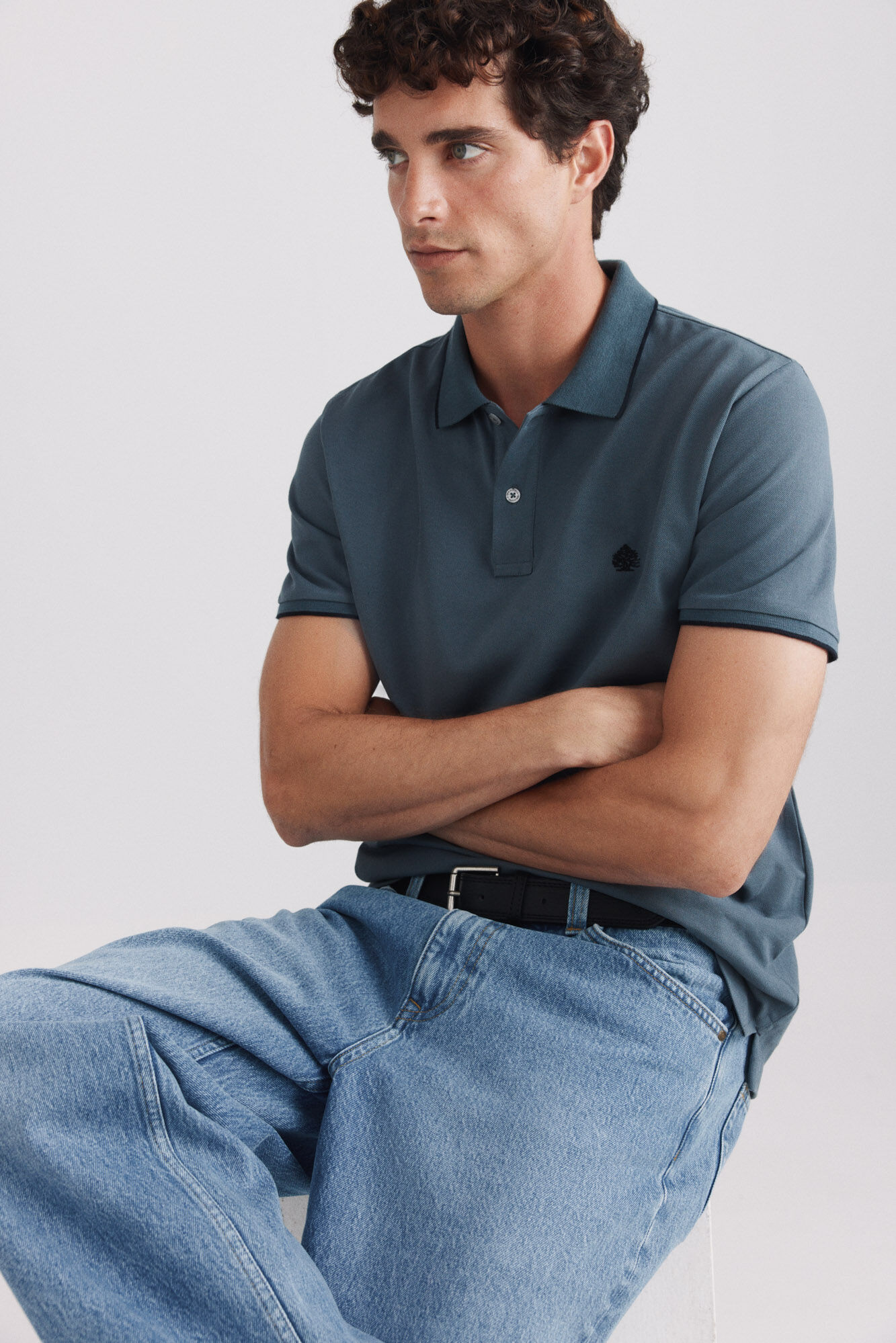 Springfield Polo piqu&eacute; com contrastes slim fit