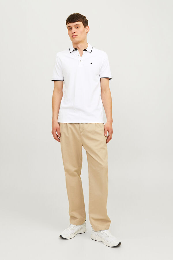 Jack & Jones Camisa polo de algod&atilde;o de manga manga curta azul