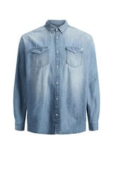 Jack & Jones PLUS Camisa de ganga loose fit PLUS azul