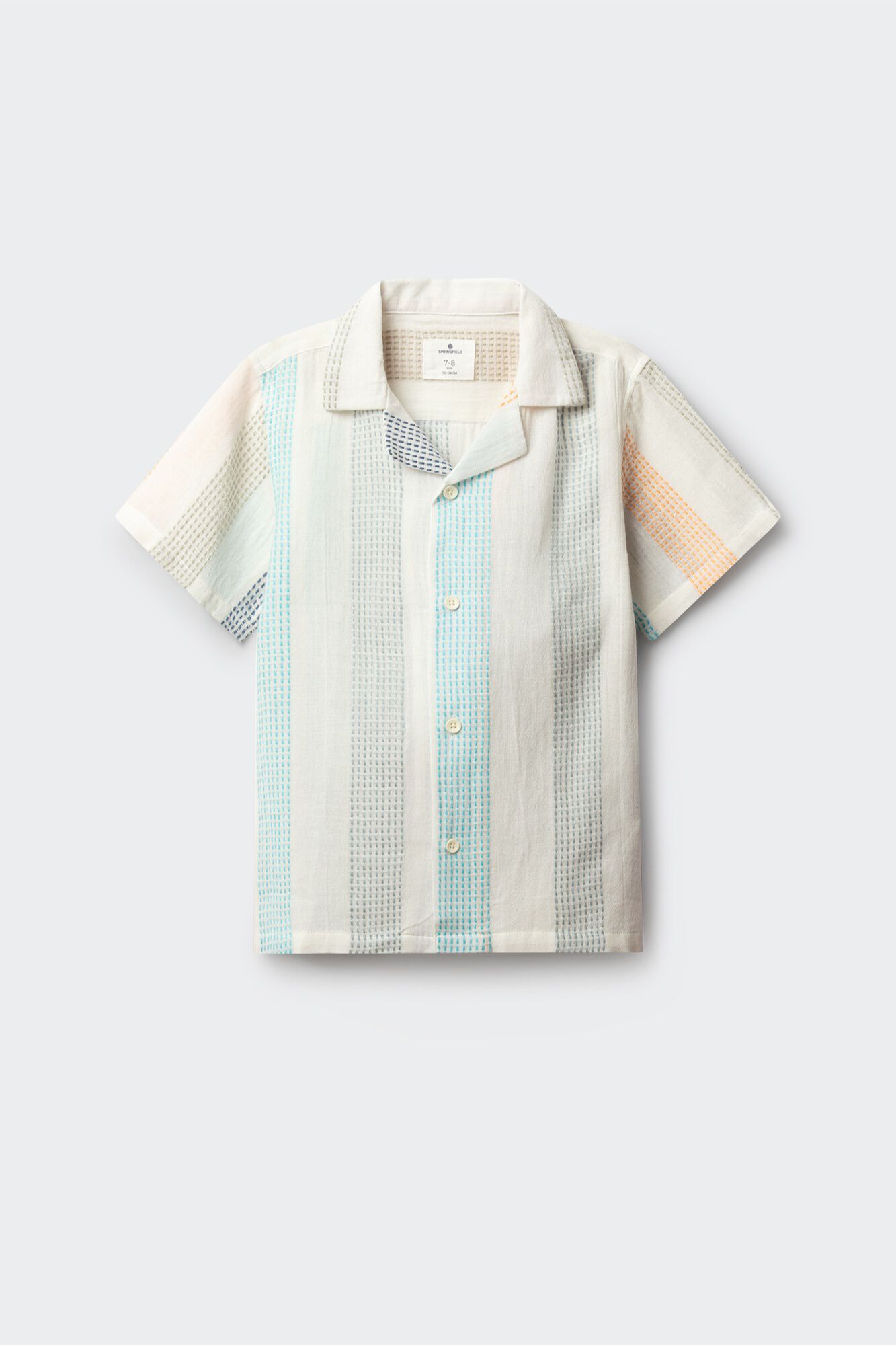 Springfield Kids Camisa de manga curta bordada &agrave;s riscas para menino