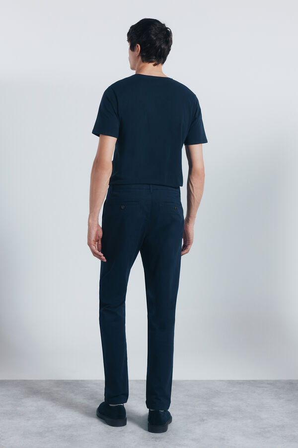 Springfield Pantalón chino slim fit azul