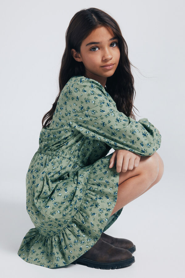 Springfield Kids Vestido flores menina verde