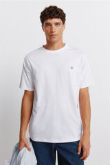Springfield T-shirt b&aacute;sica com logo Springfield branco