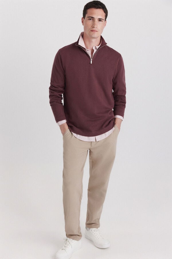 Springfield Camisola b&aacute;sica gola camionista vermelho