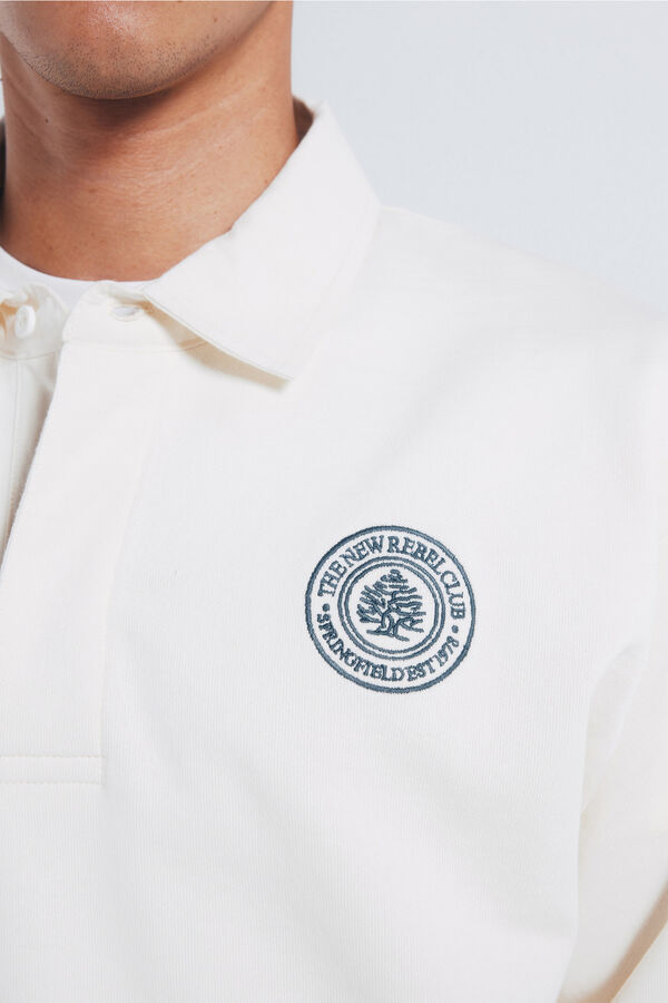 Springfield Sweatshirt com gola de rugby branco