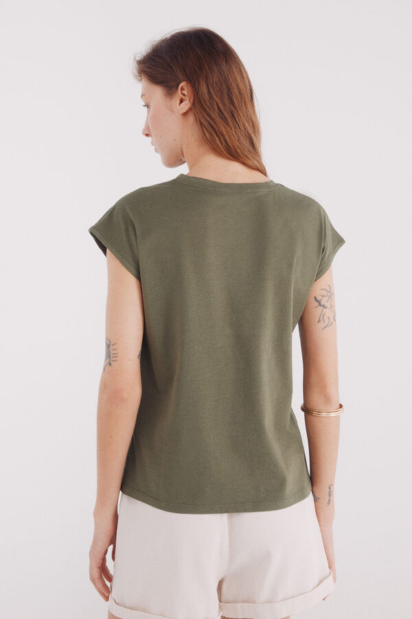 Springfield Camisa com botões nos ombros verde