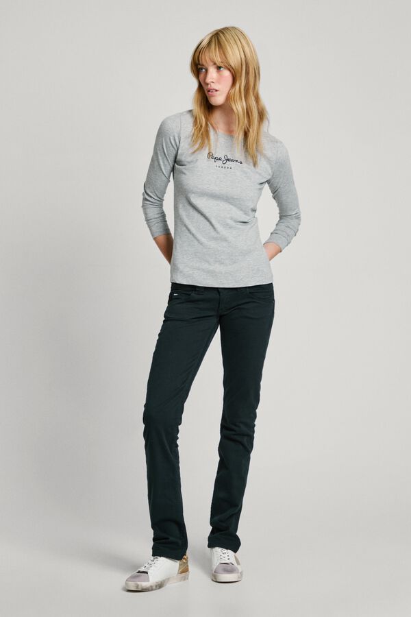 Pepe Jeans T-shirt slim manga curta cinzento