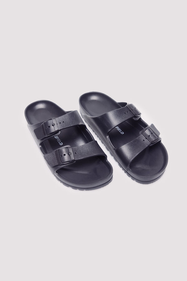 Springfield Sandália com fivela emborrachada preto