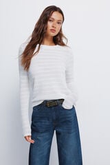 Springfield T-shirt estruturada em chenille branco
