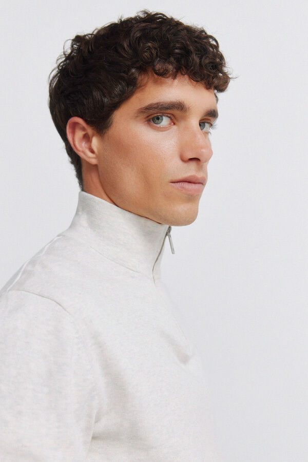 Springfield Camisola b&aacute;sica com fecho de fecho-&eacute;clair cru