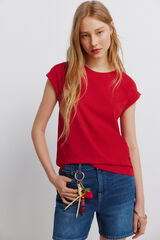 Springfield T-shirt detalhe em crochet no ombro vermelho