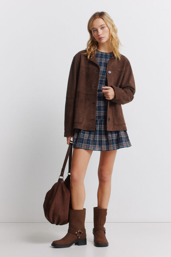 Springfield Casaco de camur&ccedil;a sint&eacute;tica com bolsos vison