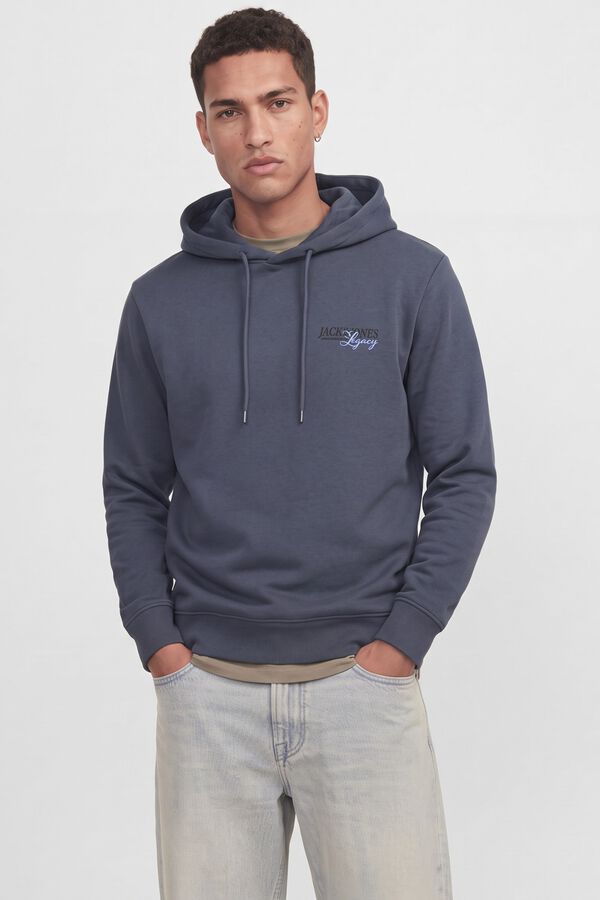 Jack & Jones Sweatshirt relaxed com capuz cinzento