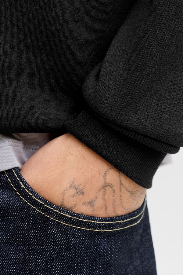 Jack & Jones Sweatshirt relaxed gola redonda preto