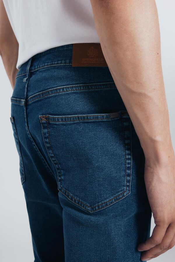 Springfield Calça jeans skinny fit tingida azul