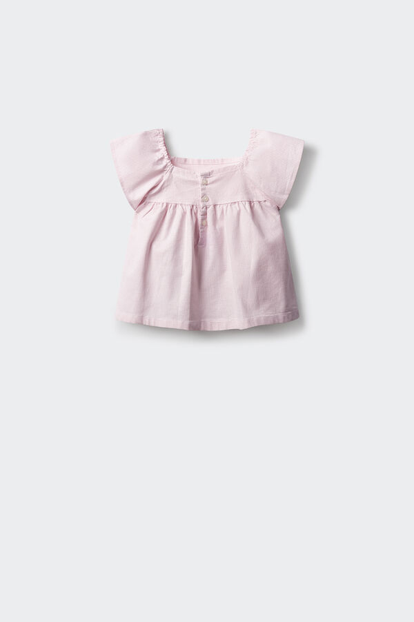 Springfield Kids Blusa às riscas oxford de menina rosa