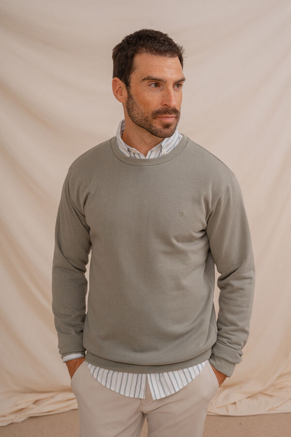 Celopman Sweatshirt básico com gola redonda  verde
