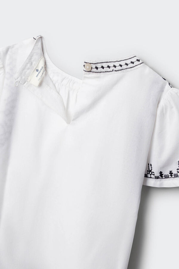 Springfield Kids Blusa com bordados de menina branca branco
