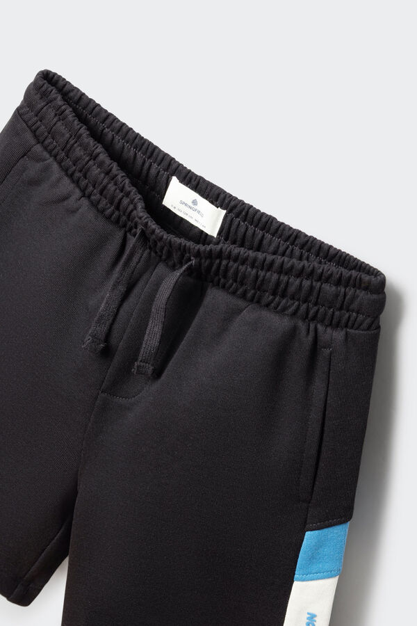 Springfield Kids Bermuda jogger com franjas para menino preto