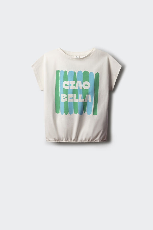 Springfield Kids Camiseta feminina Ciao Bella branco