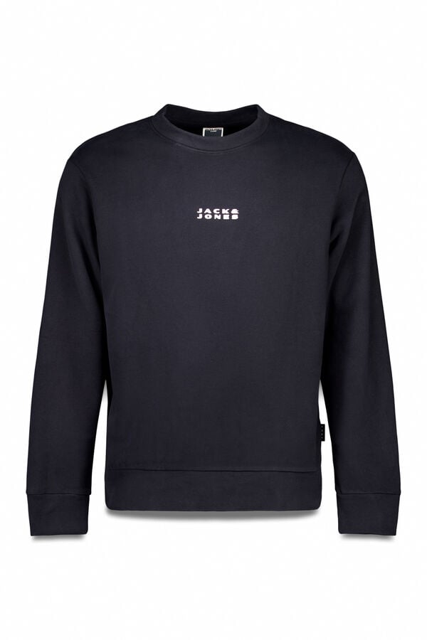 Jack & Jones Moletom com logo em sweatshirt preto