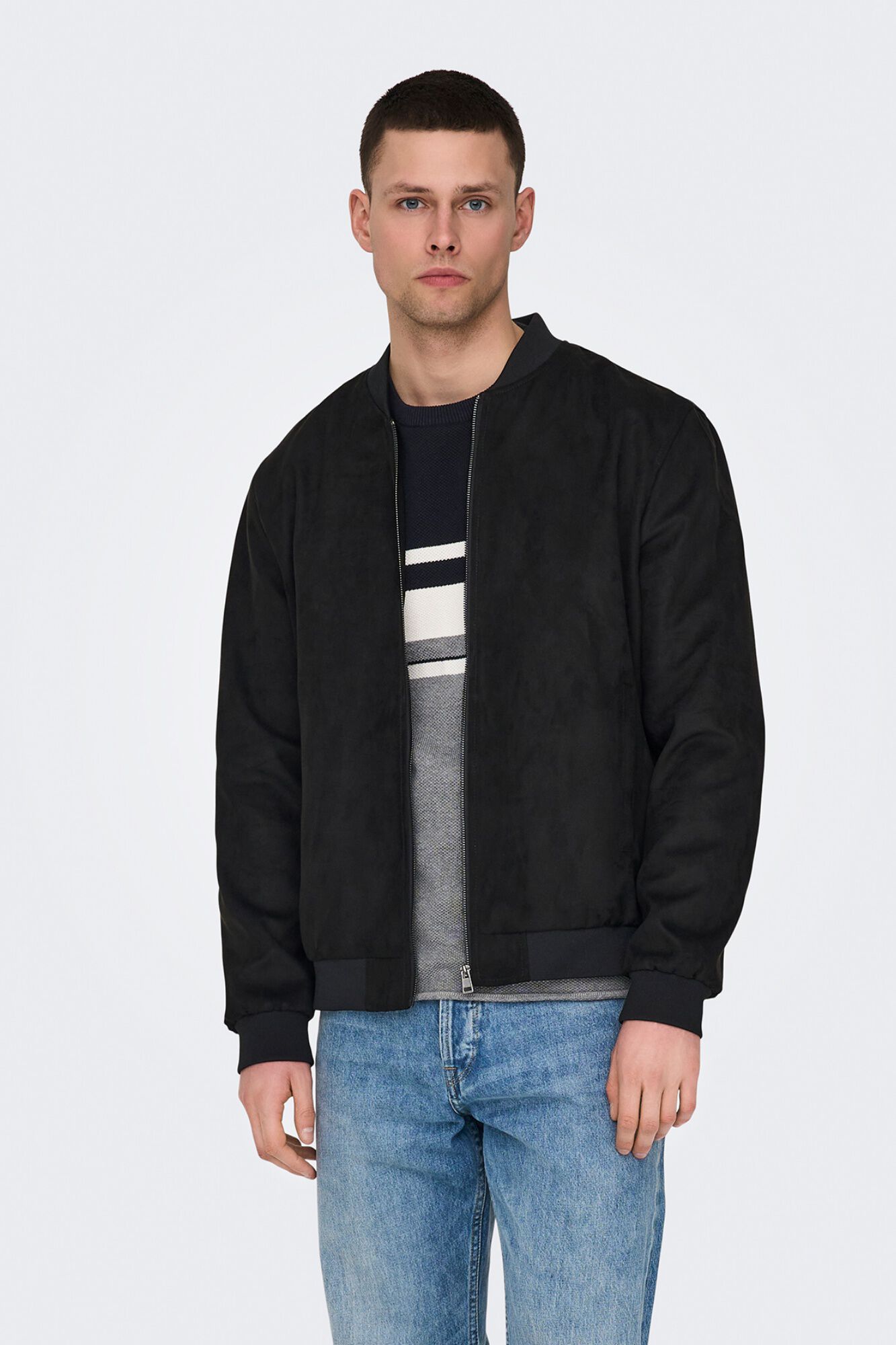 Only & Sons Blus&atilde;o estilo bomber em camur&ccedil;a