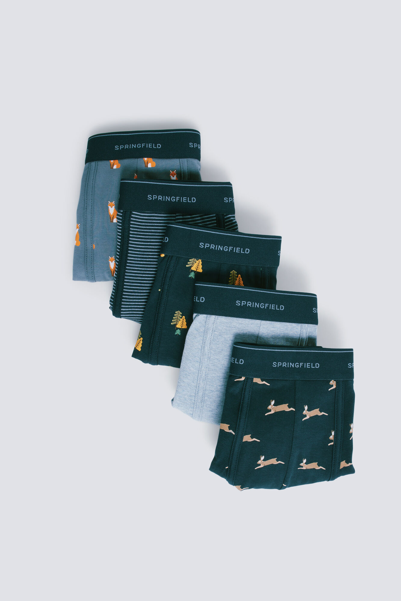Springfield Pack 5 boxers algod&oacute;n estampados