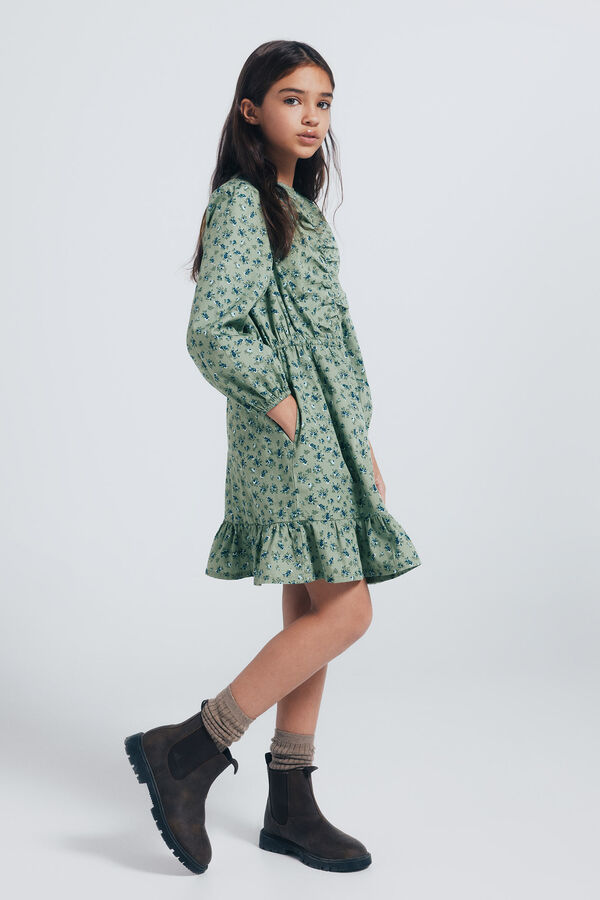 Springfield Kids Vestido flores menina verde
