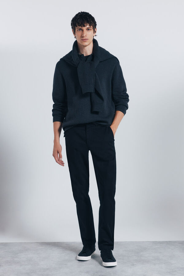 Springfield Calças chino slim fit preto