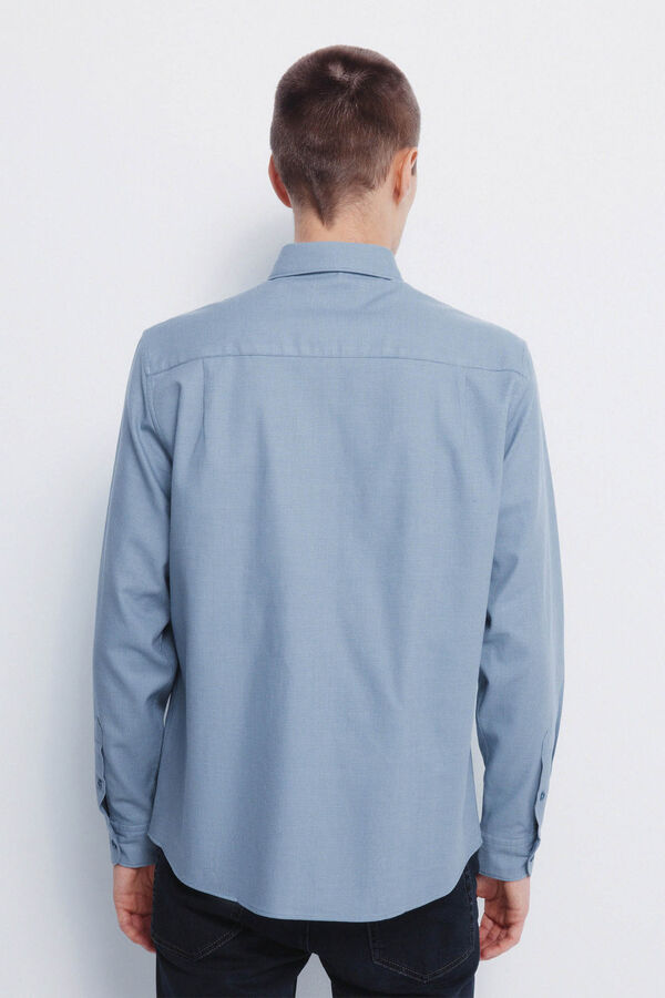 Springfield Camisa social estruturada bicolor azul