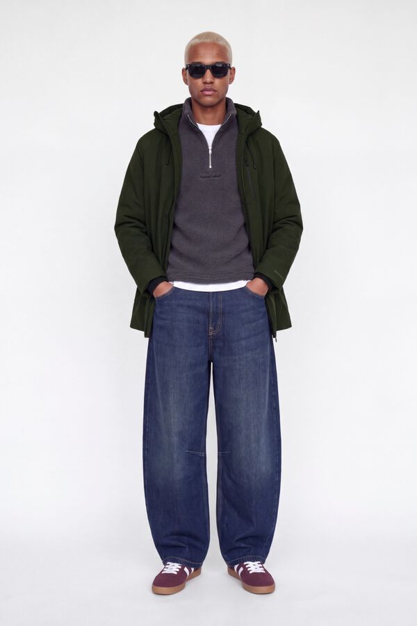 Jack & Jones Parka comprida com capuz verde