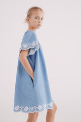 Springfield Kids Vestido curto denim para meninas azul