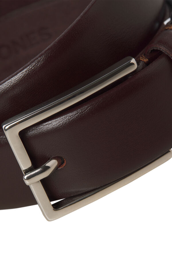 Jack & Jones Cinto de couro cl&aacute;ssico castanho