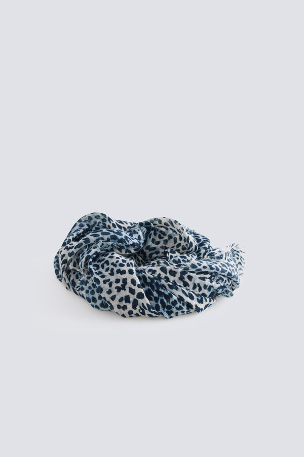 Springfield Len&ccedil;o estampado animal print azul