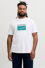 Jack & Jones PLUS T-shirt estampada de manga curta branco