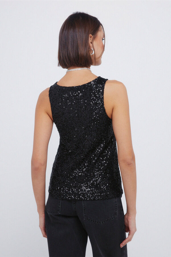 Springfield T-shirt de banho com lantejoulas preto