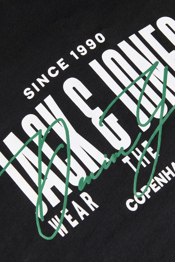 Jack & Jones PLUS T-shirt de manga curta estampada preto