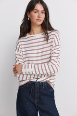 Springfield T-shirt de risca dupla bege