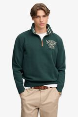 Superdry Sweatshirt de meia cremalheira verde