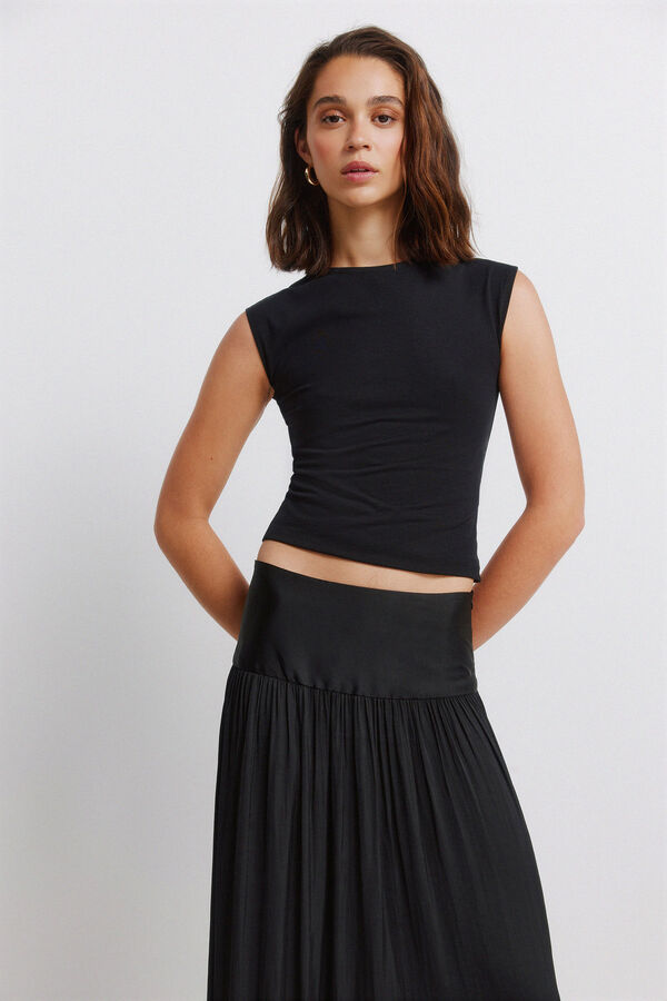 Springfield Saia midi plissada preto