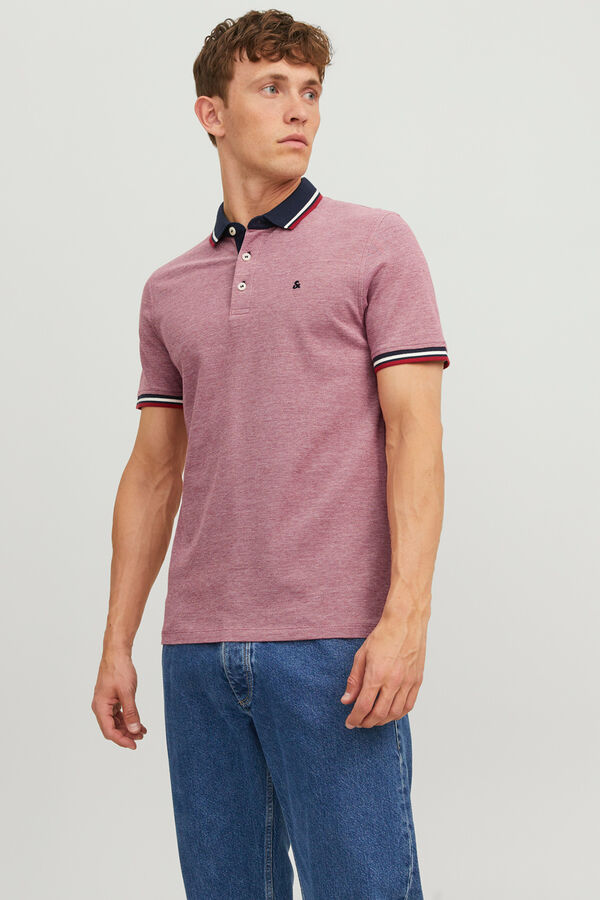 Jack & Jones Polo de manga curta b&aacute;sico vermelho