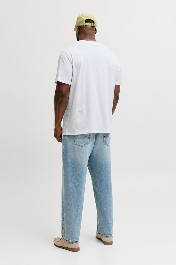 Jack & Jones PLUS T-shirt de algod&atilde;o estampada branco