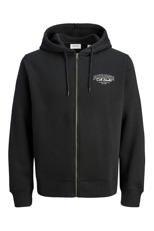 Jack & Jones PLUS fecho-éclair básico com Sweatshirt PLUS preto