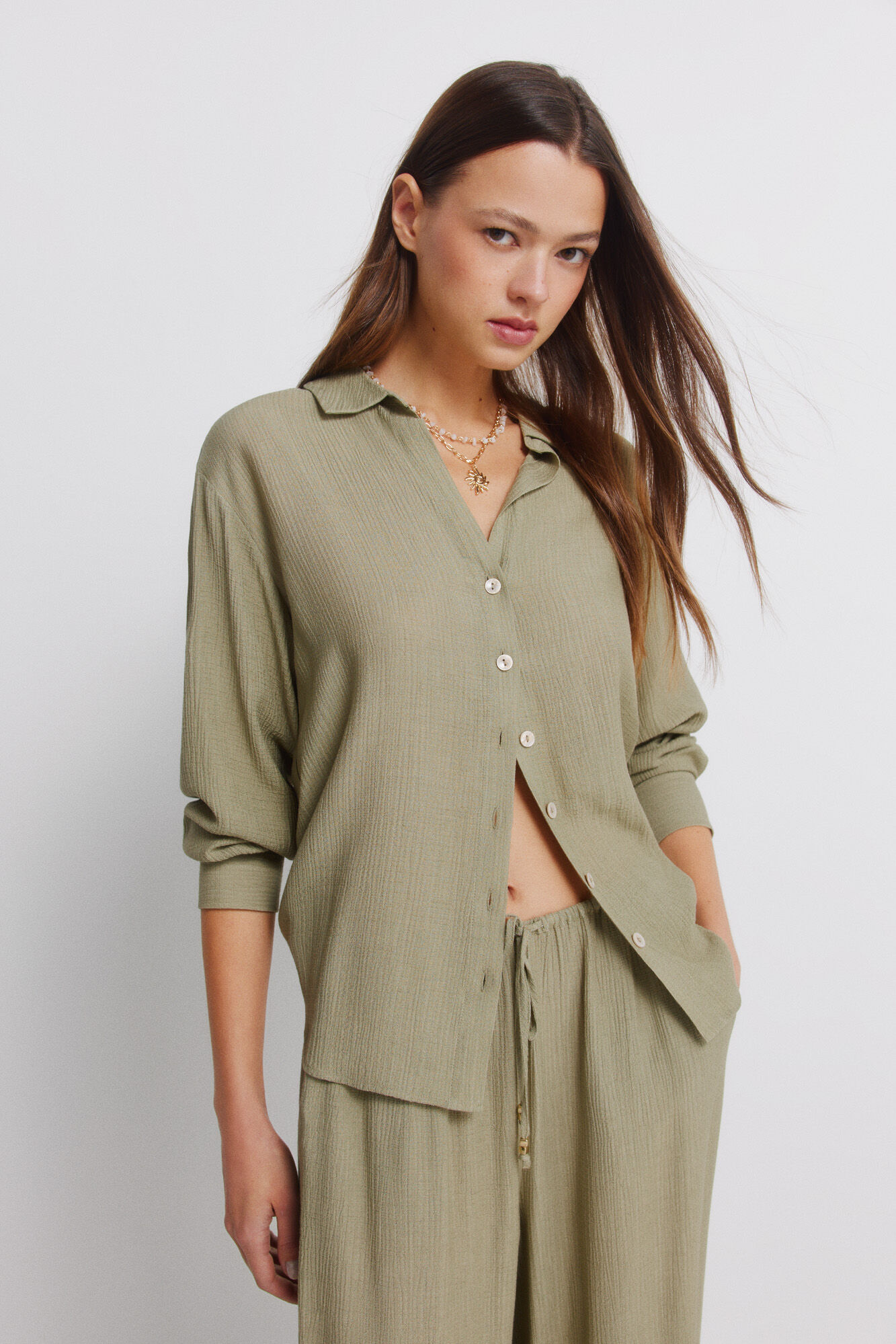 Springfield Camisa de manga comprida &agrave;s riscas