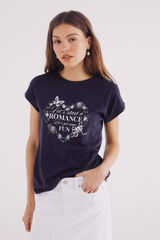 Springfield Camiseta gráfica flores azul